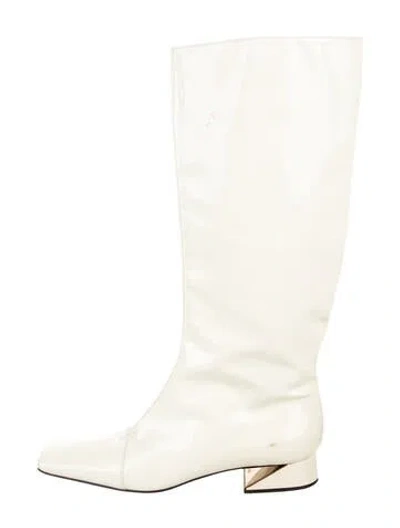 Pre-owned Fendi Patent Leather Boots In Neutral