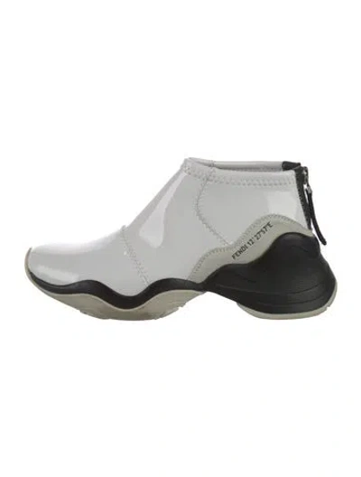 Pre-owned Fendi Patent Leather Boots In White