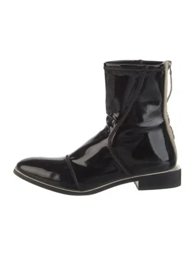 Pre-owned Fendi Patent Leather Chelsea Boots In Black