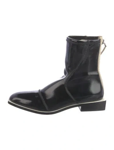 Pre-owned Fendi Patent Leather Chelsea Boots In Black