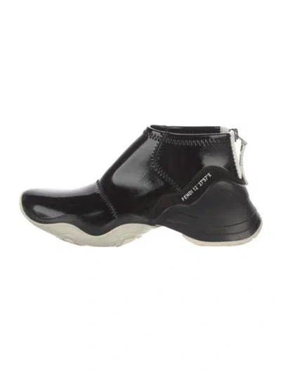 Pre-owned Fendi Patent Leather Chunky Sneakers In Multi