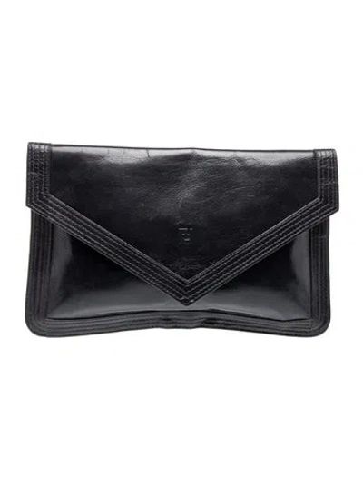 Pre-owned Fendi Patent Leather Clutch Vintage In Blue