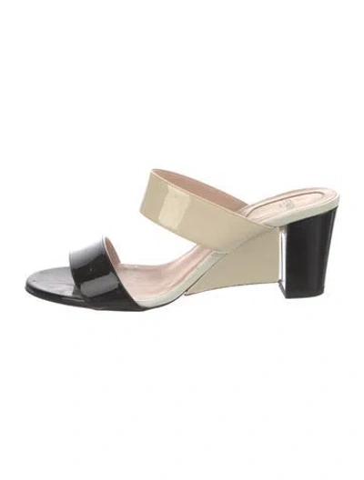 Pre-owned Fendi Patent Leather Colorblock Pattern Slides