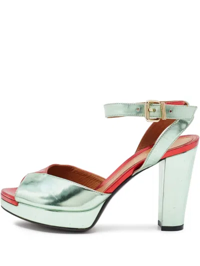 Pre-owned Fendi Patent Leather Platform Sandals