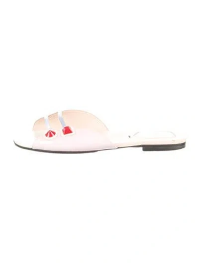 Pre-owned Fendi Patent Leather Slides In Pink