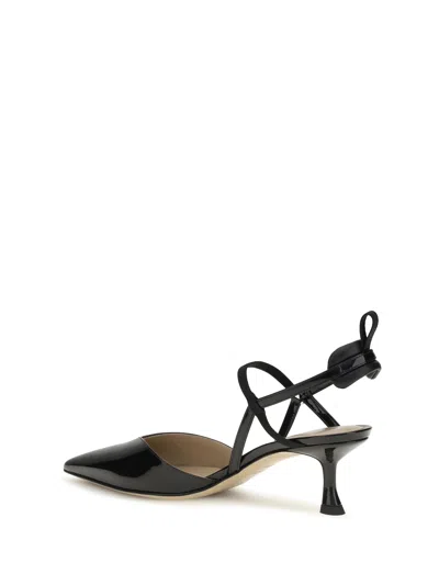 Fendi Patent Leather Slingback Heel In Black