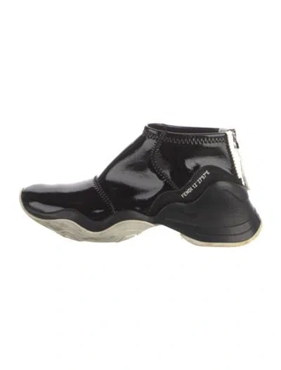 Pre-owned Fendi Patent Leather Sneakers In Multi