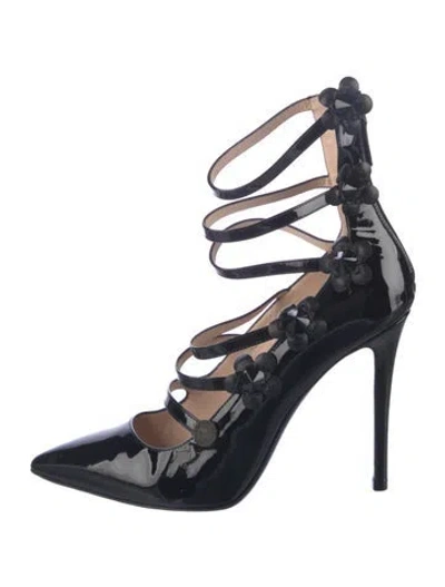 Pre-owned Fendi Patent Leather Studded Accents Pumps In Blue