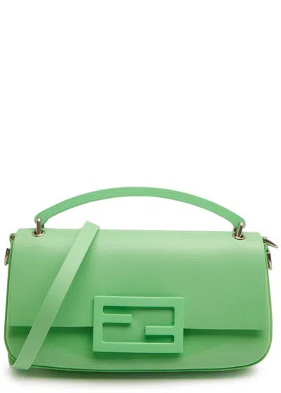 Fendi Patent Leather Top, Top Handle Bag, Bag, Green, Shoulder Strap