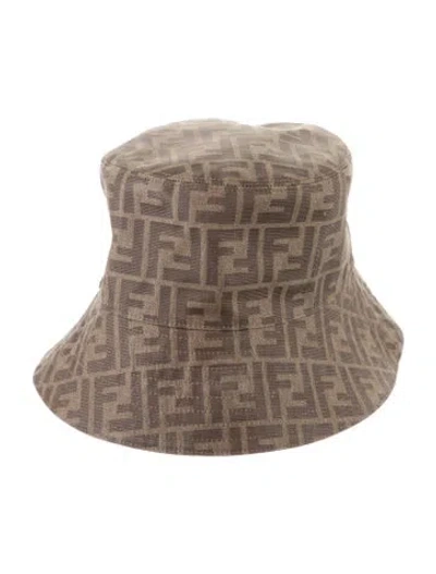 Pre-owned Fendi Pattern Bucket Hat In Neutrals