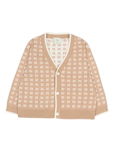 Fendi Babies' Pattern Cardigan In Brown
