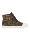 Fendi Ff-motif Mid-top Sneakers In Green