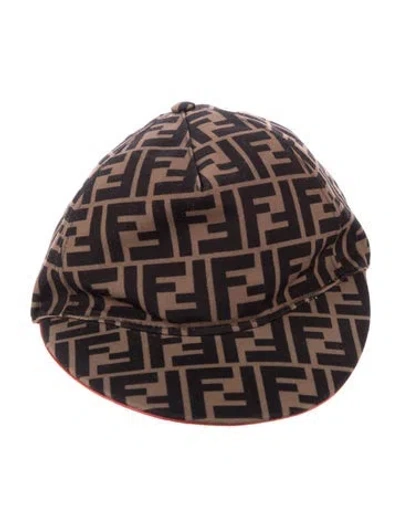 Pre-owned Fendi Pattern Print Baseball Hat In Brown