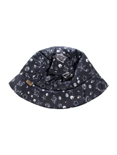 Pre-owned Fendi Pattern Print Bucket Hat W/tags In Blue