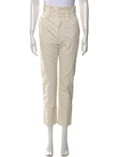 Pre-owned Fendi Pattern Print Straight Leg Pants In Neutrals
