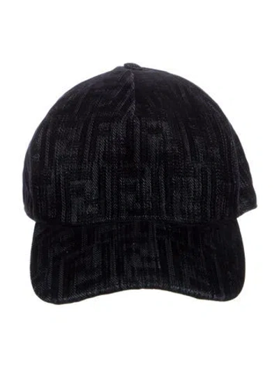Pre-owned Fendi Patterned Adjustable Hat In Blue