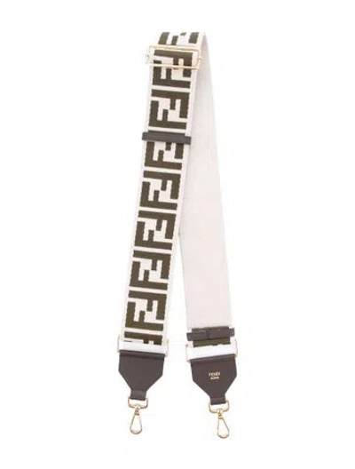 Pre-owned Fendi Patterned Bag Strap In Neutral