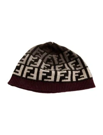 Pre-owned Fendi Patterned Beanie Hat