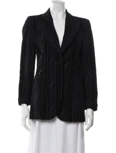Pre-owned Fendi Patterned Blazer In Black