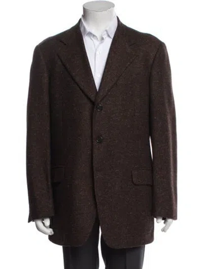 Pre-owned Fendi Patterned Blazer In Brown