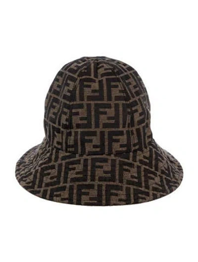 Pre-owned Fendi Patterned Bucket Hat In Brown