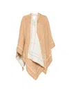 Fendi Draped Patterned Cape Jacket Collection In Neutral