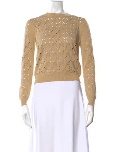 Pre-owned Fendi Patterned Crew Neck Sweater In Neutrals