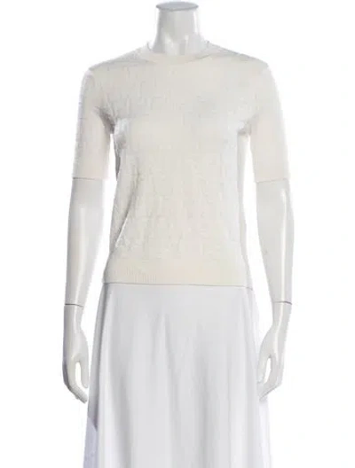 Pre-owned Fendi Patterned Crew Neck Sweater In Neutrals