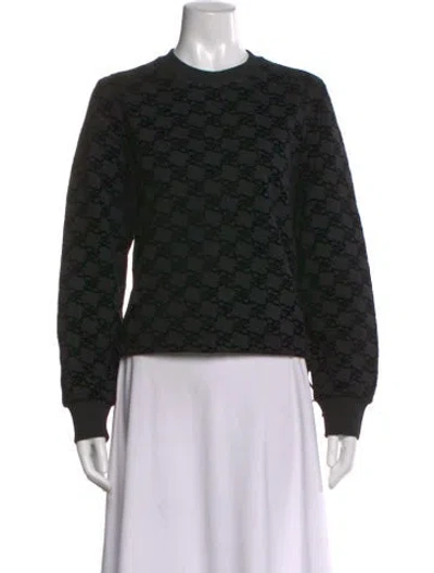 Pre-owned Fendi Patterned Crew Neck Sweatshirt In Black