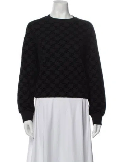 Pre-owned Fendi Patterned Crew Neck Sweatshirt In Blue