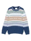 Fendi Patterned Crew-neck Top In Blue