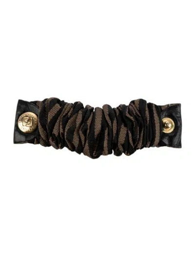 Pre-owned Fendi Patterned Hair Tie In Brown