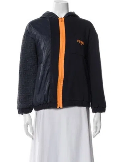 Pre-owned Fendi Patterned Jacket In Blue