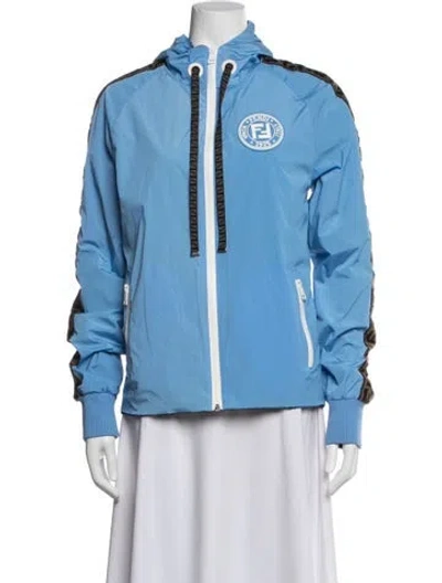 Pre-owned Fendi Patterned Jacket In Blue