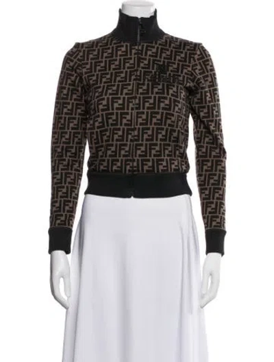 Pre-owned Fendi Patterned Jacket In Brown