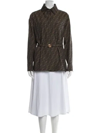 Pre-owned Fendi Patterned Jacket W/ Tags In Neutral