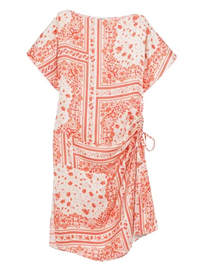Fendi Patterned-jacquard Drawstring Midi Dress - Women's - Silk