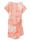 Fendi Patterned-jacquard Drawstring Midi Dress In Multi