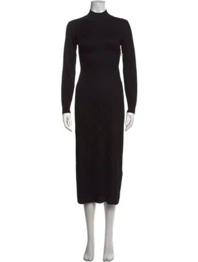 Pre-owned Fendi Patterned Midi Length Dress In Black