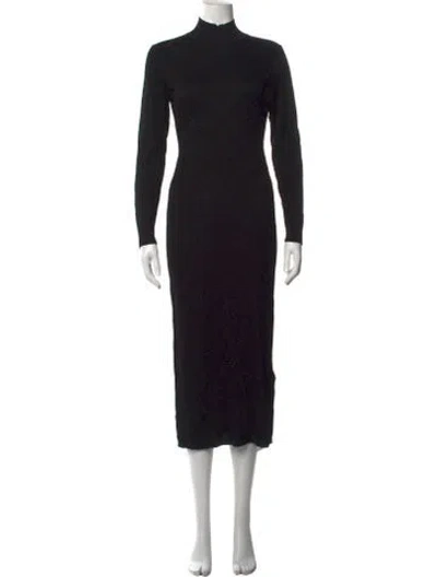 Pre-owned Fendi Patterned Midi Length Dress In Black