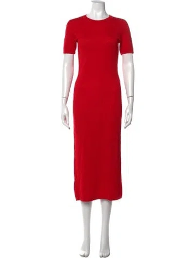 Pre-owned Fendi Patterned Midi Length Dress In Red