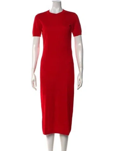 Pre-owned Fendi Patterned Midi Length Dress In Red