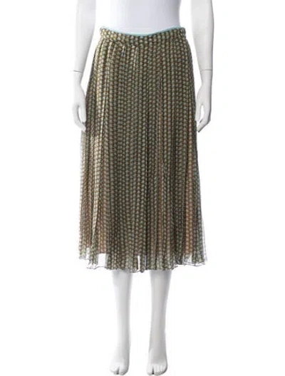 Pre-owned Fendi Patterned Midi Length Skirt In Brown