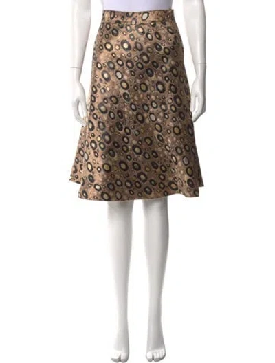 Pre-owned Fendi Patterned Midi Length Skirt In Neutrals