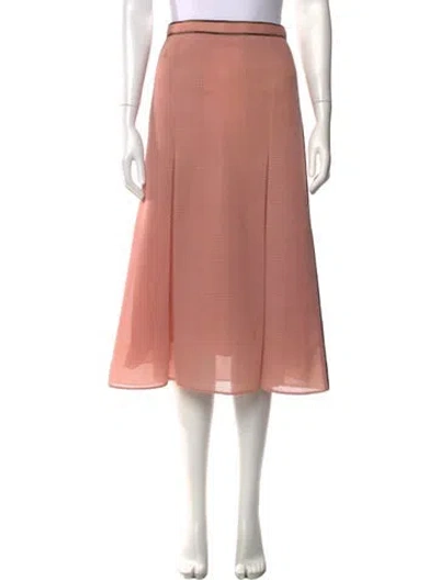 Pre-owned Fendi Patterned Midi Length Skirt In Pink