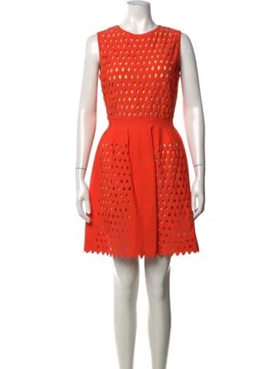 Pre-owned Fendi Patterned Mini Dress In Orange
