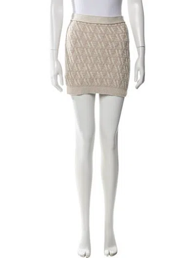 Pre-owned Fendi Patterned Mini Skirt In Neutrals