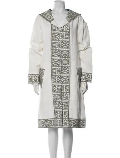 Pre-owned Fendi Patterned Robe In White
