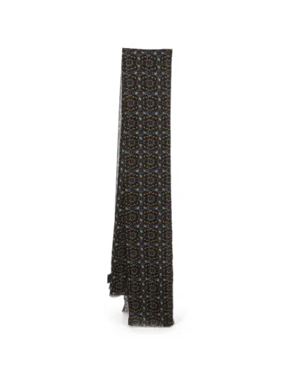 Pre-owned Fendi Patterned Scarf In Black