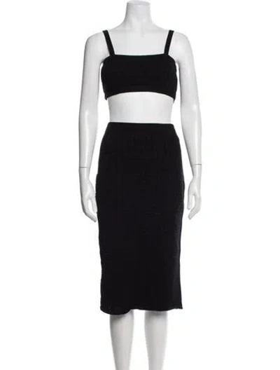 Pre-owned Fendi Patterned Skirt Set In Black